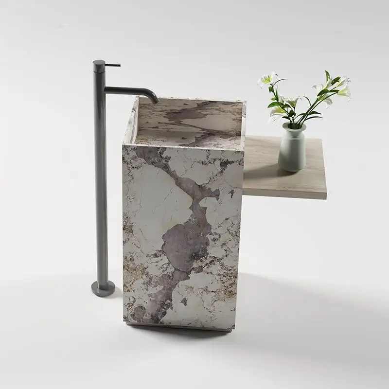 Легко очищаемая раковина с белой каменной панелью fish belly - Фотография_2