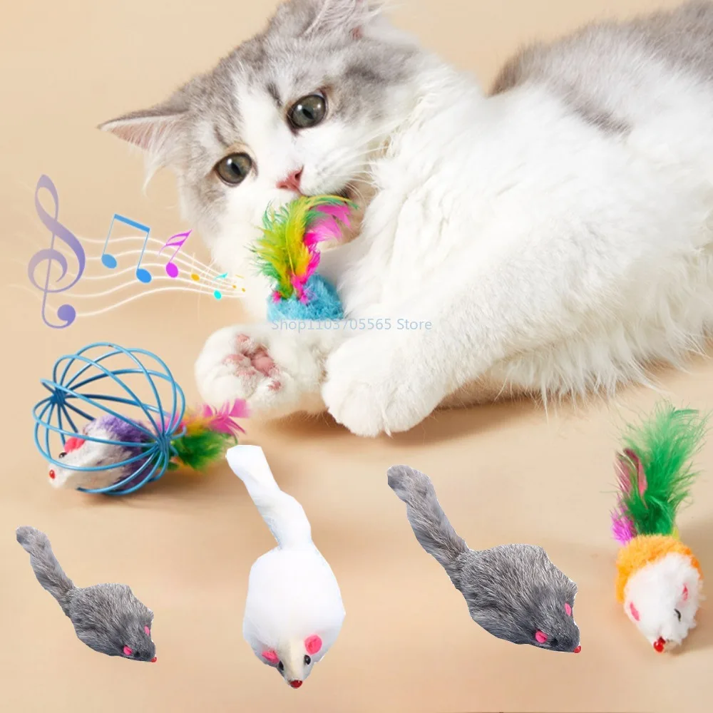 Игрушки для кошек с ложной мышью