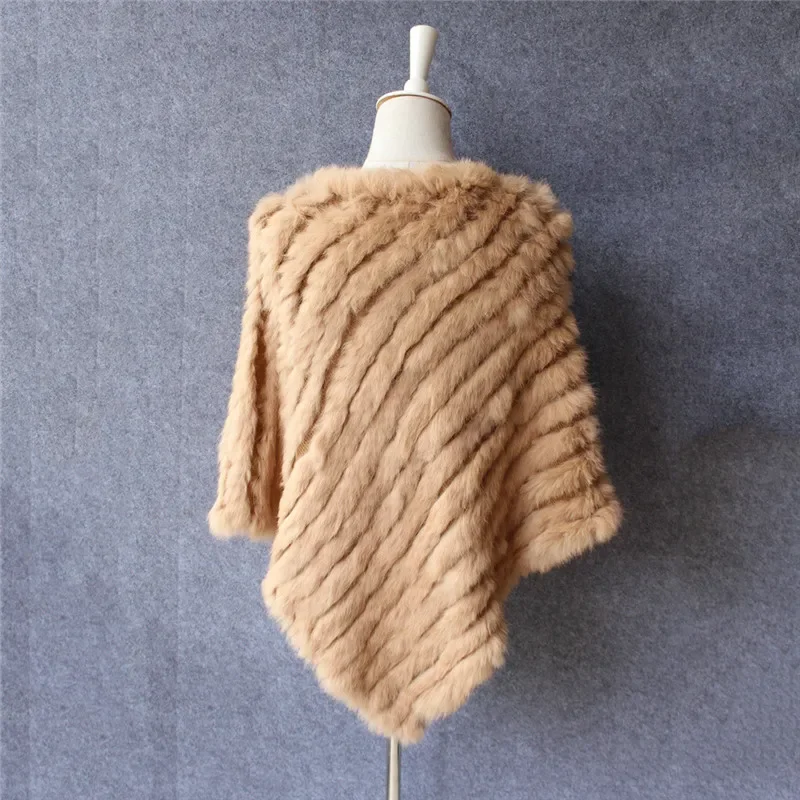 23-цветное женское пончо из натурального кроличьего меха - Фотография_3