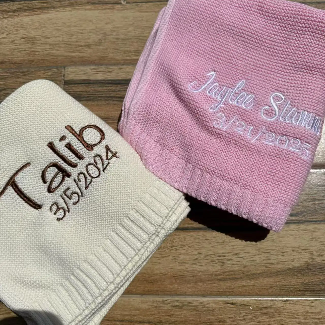 Одеяло из чистого хлопка для свидания рождения ребенка на заказ