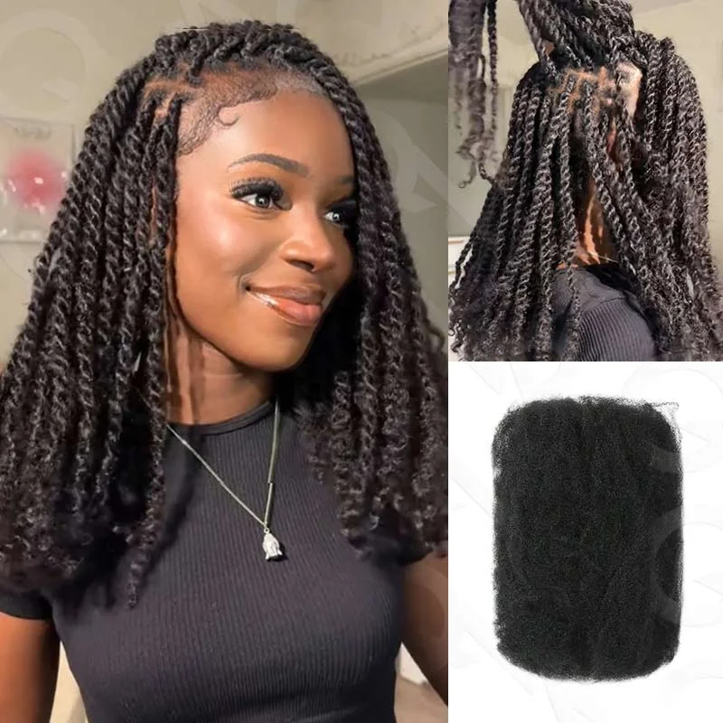Qvr afro kinky bulk human hair 1 шт - Фотография_4
