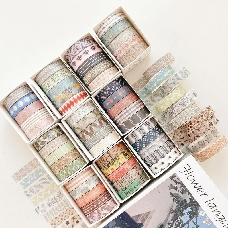 5 рулонов винтажной цветочной ленты васи - Фотография_3