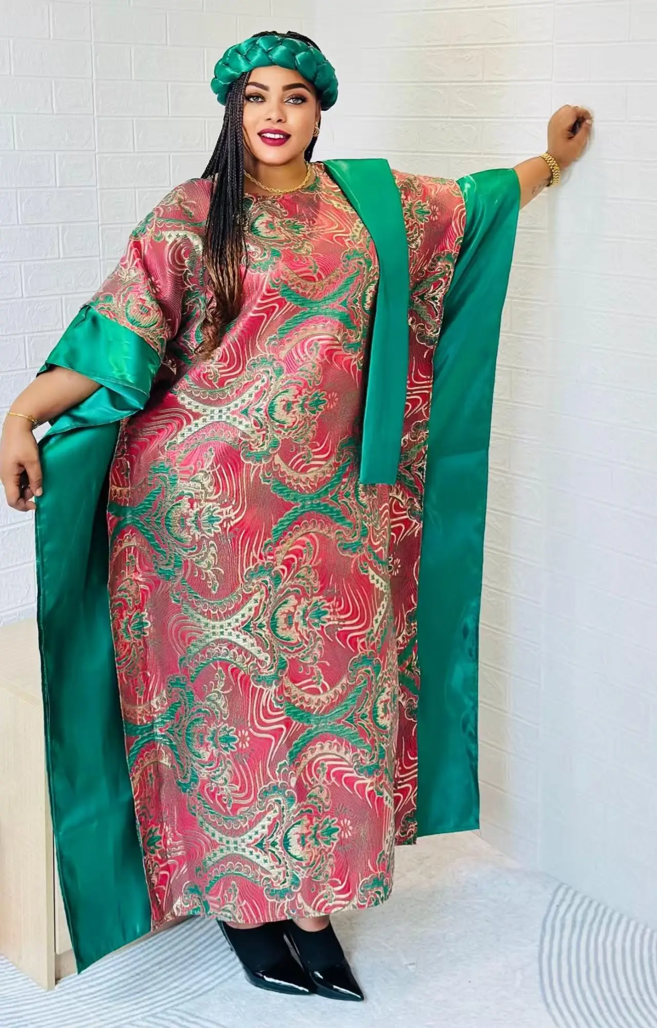 Платье-кафтан абая с v-образным - Фотография_2