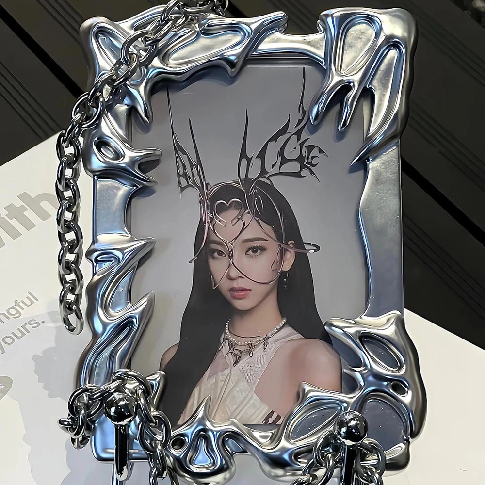 Ins серебряный держатель для фотокарт в стиле k-pop - Фотография_2