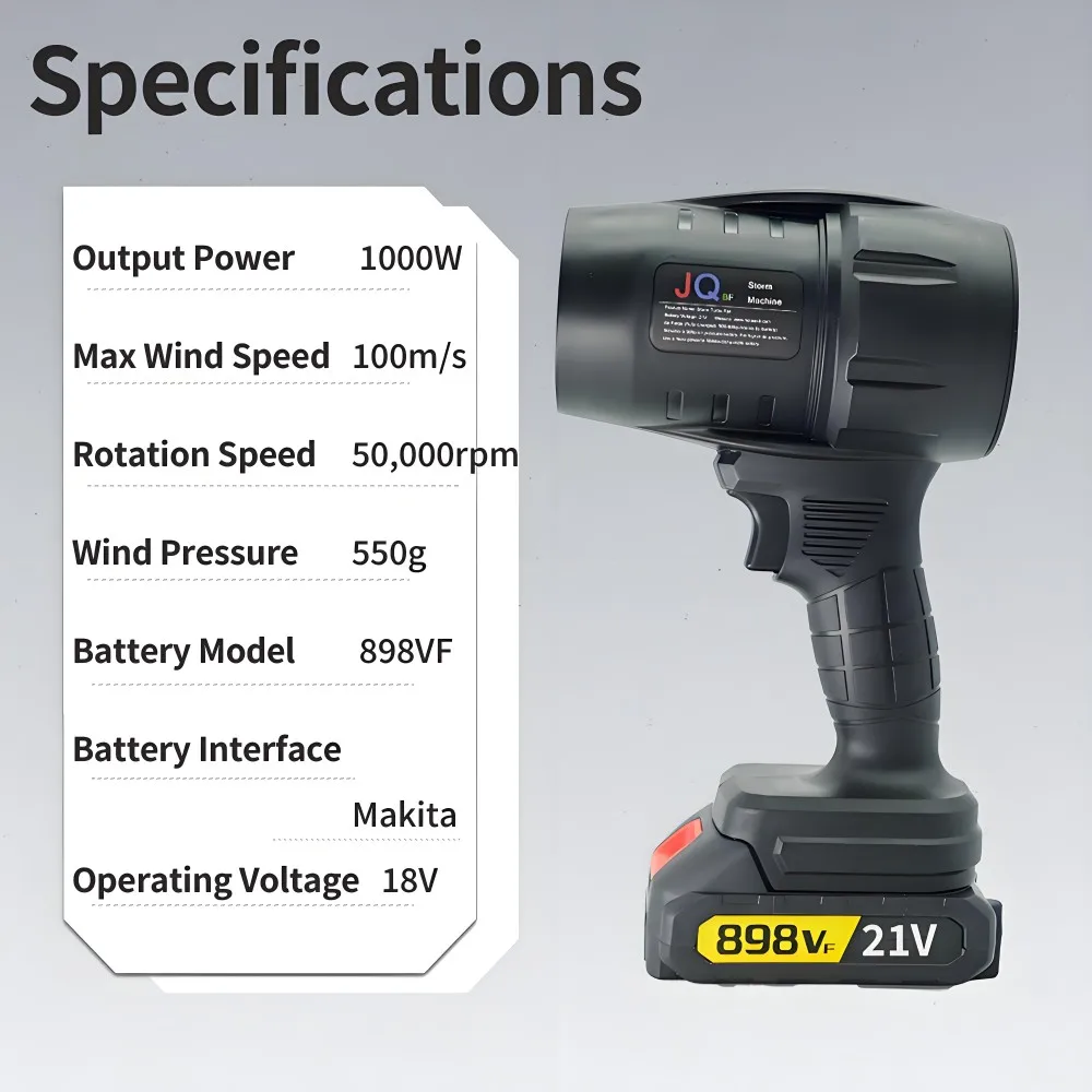 Мощный турбовентилятор с тягой 550 г для очистки опавших листьев - Фотография_2