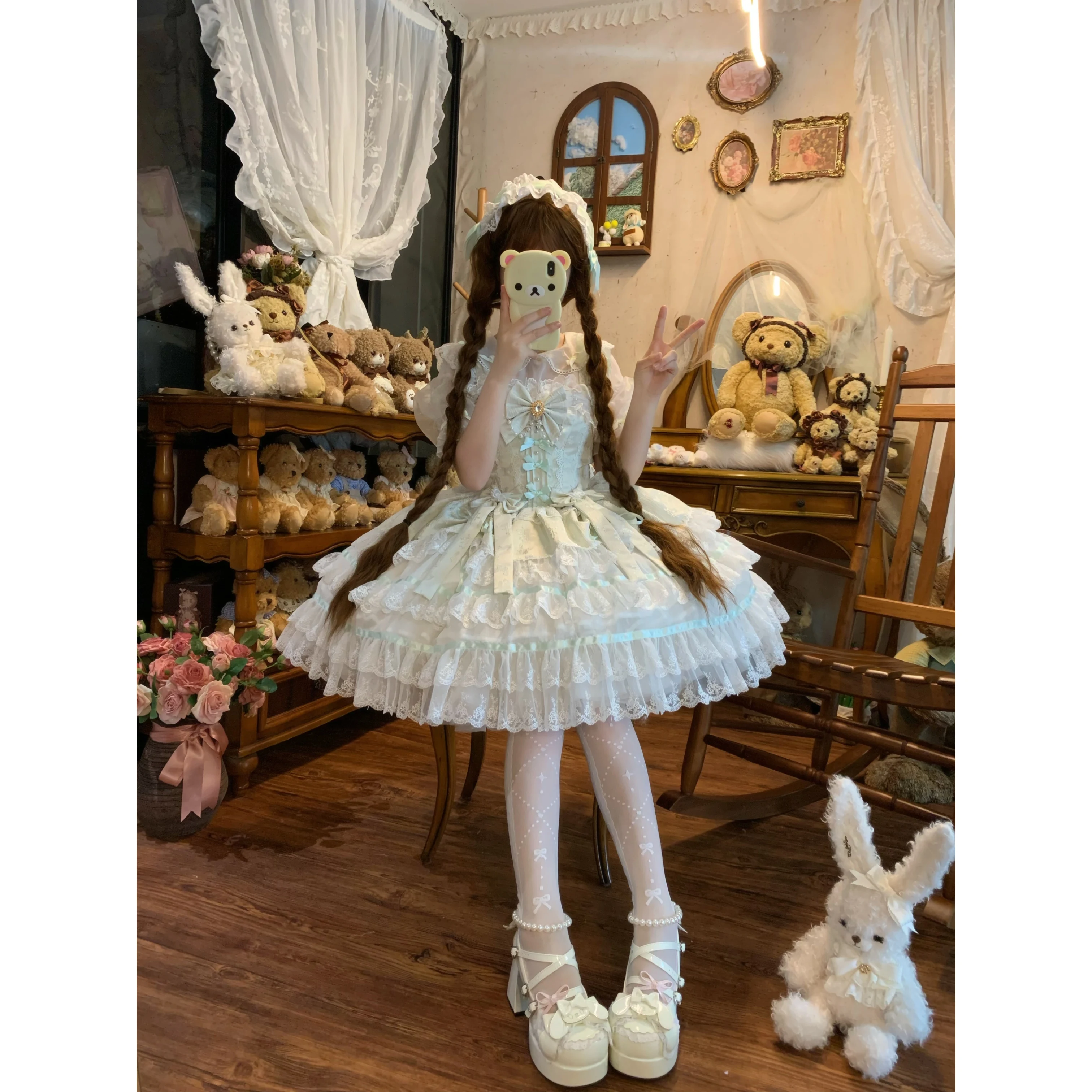 Синее платье лолиты в балетном стиле с милым бантом jsk - Фотография_2