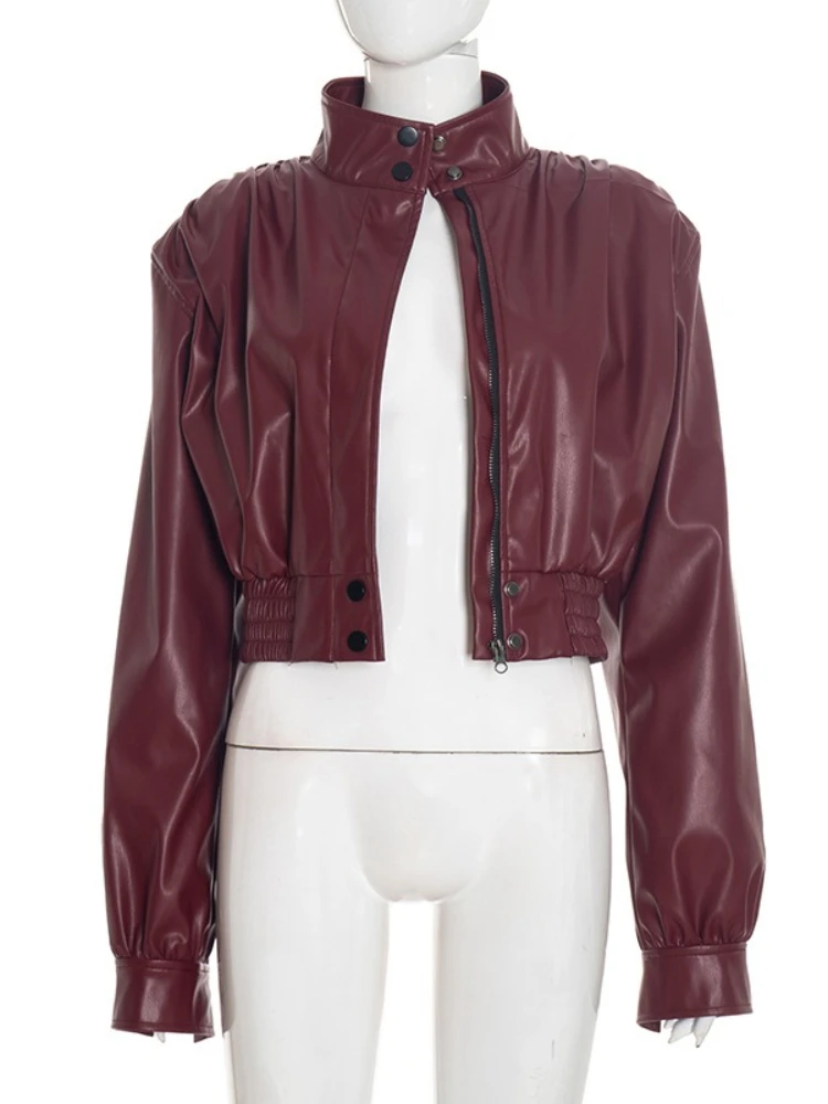 Tossy модные короткие куртки из искусственной кожи с воротником-стойкой