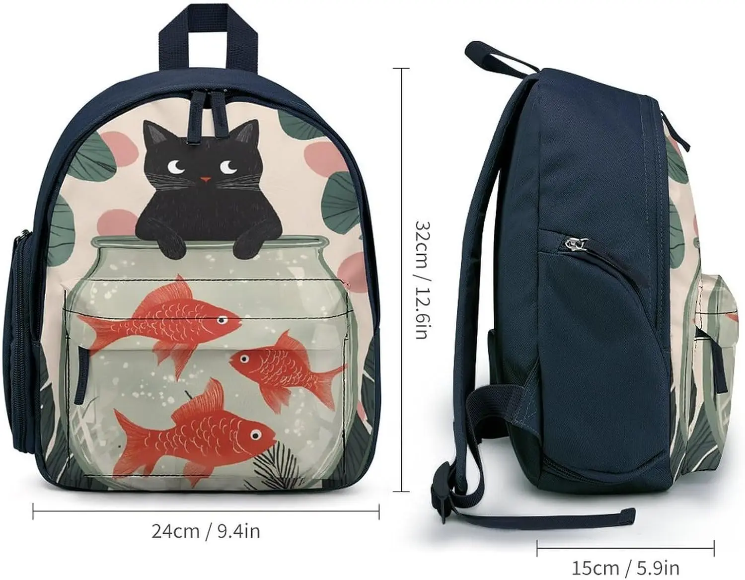 Дорожный рюкзак для ноутбука «рыба и кошка» - Фотография_2