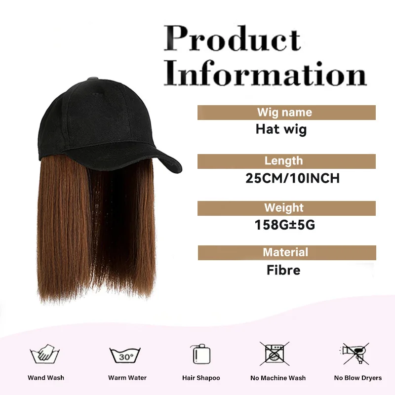 Короткий прямой парик-шляпа - Фотография_3