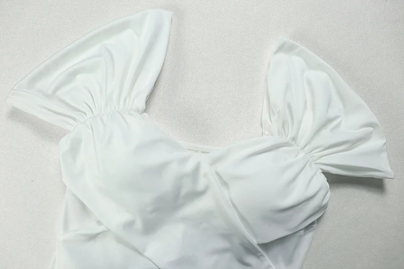 Белое, черное элегантное платье для выпускного вечера - Фотография_5