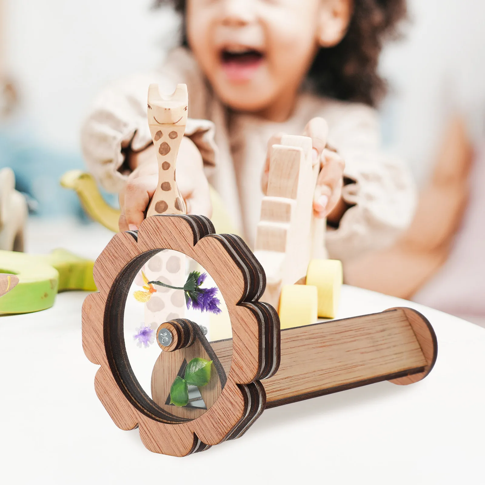 Wooden kaleidoscope portable kids - Фотография_4