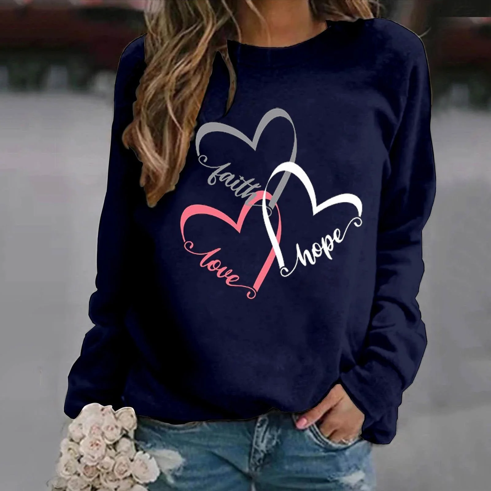 Новый модный женский свитер без косточек с длинным рукавом - Фотография_3