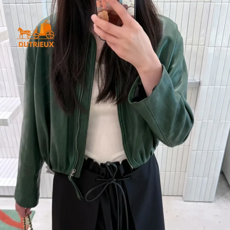 Зимняя модная кожаная куртка в - Фотография_4