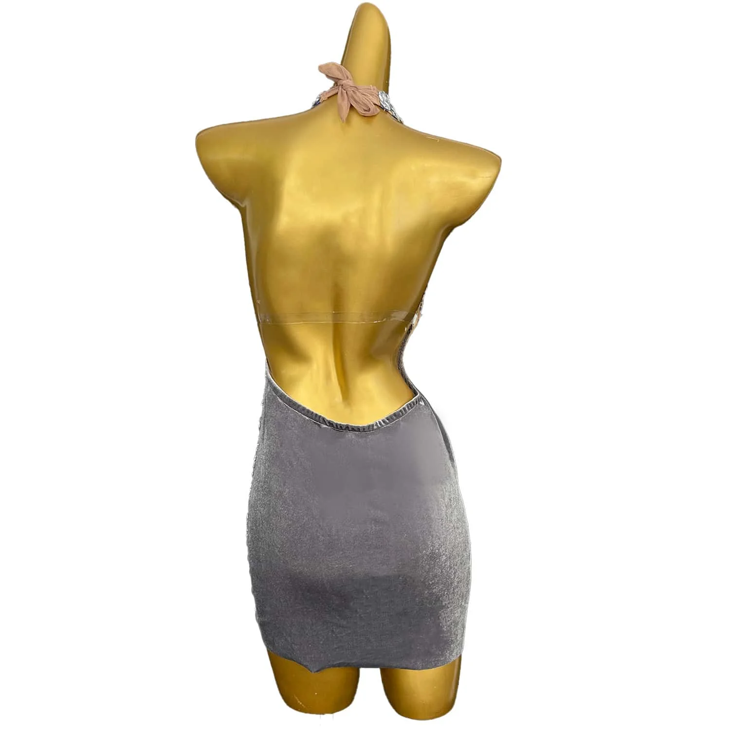 Meihuo блестящее короткое платье с бриллиантами - Фотография_4