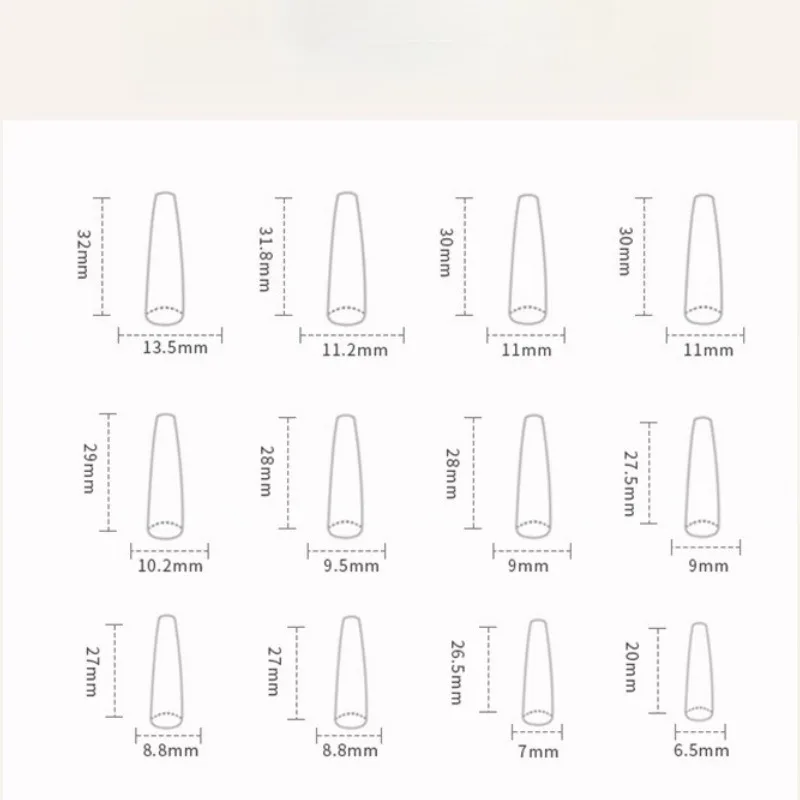 Наборы длинных балетных накладных ногтей с блестками - Фотография_4