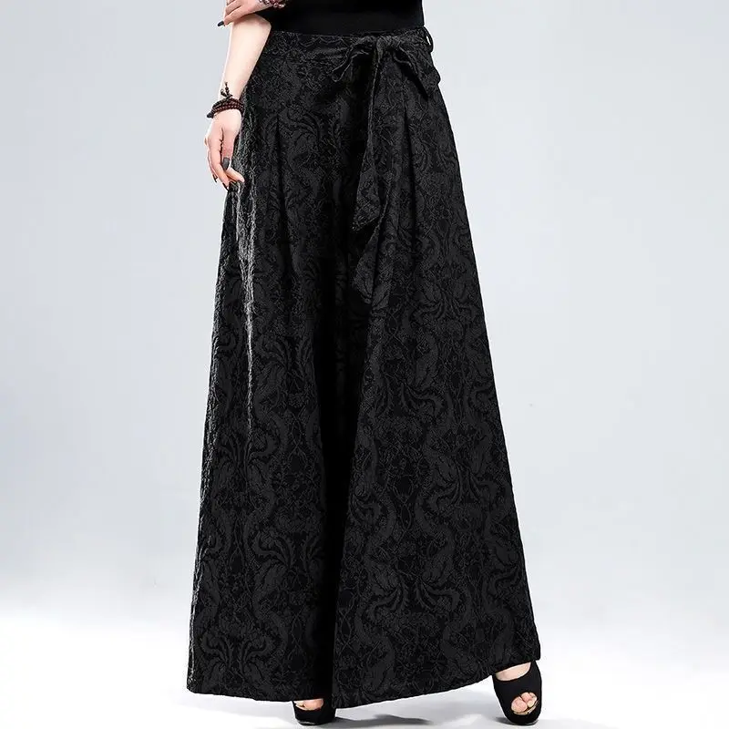 Новые китайские хлопковые льняные широкие брюки в стиле ретро для женщин - Фотография_4