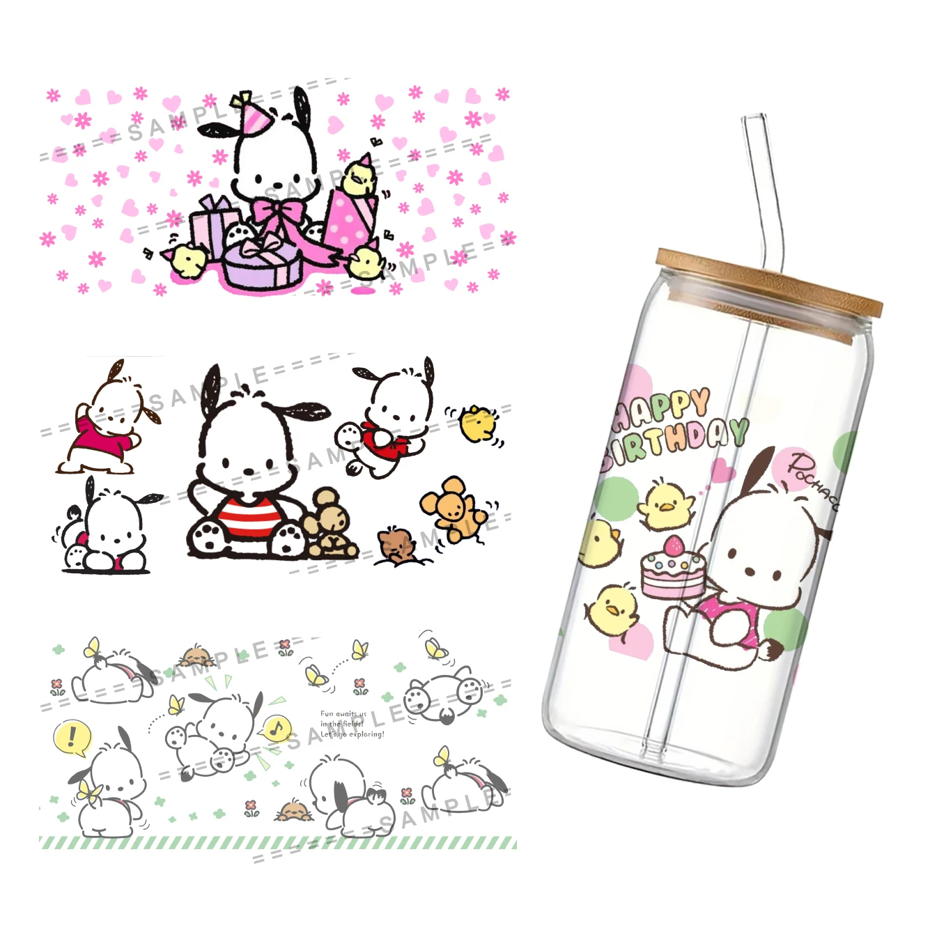 11x24 см sanrio pochacco 16 унций - Фотография_5