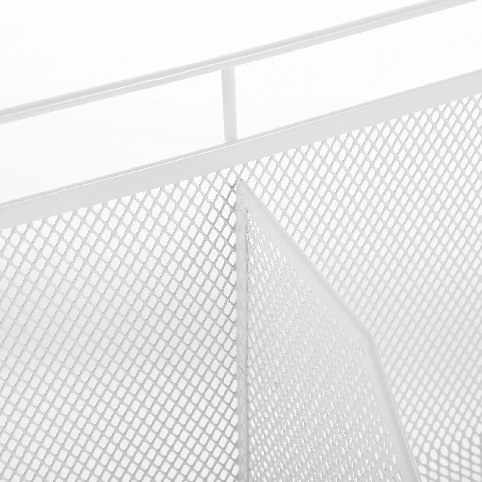 Белый металлический 2-секционный наклонный настольный органайзер - Фотография_2