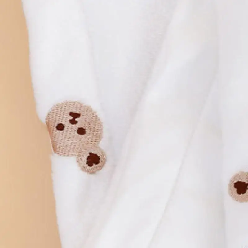 R66d фланелевое одеяло с детским чехлом с вышивкой медведя - Фотография_4