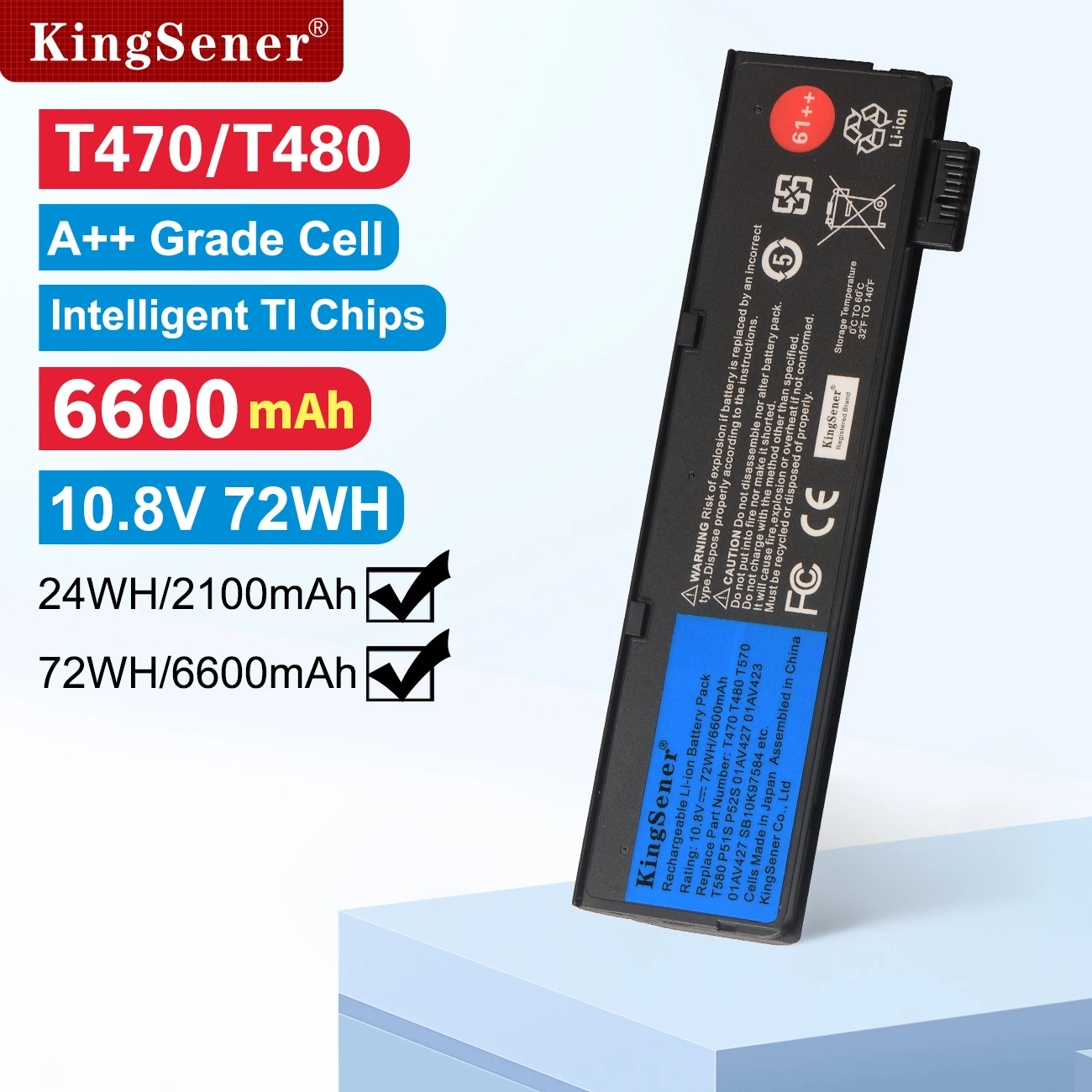 Kingsener 10,8 в 6600 мач аккумулятор