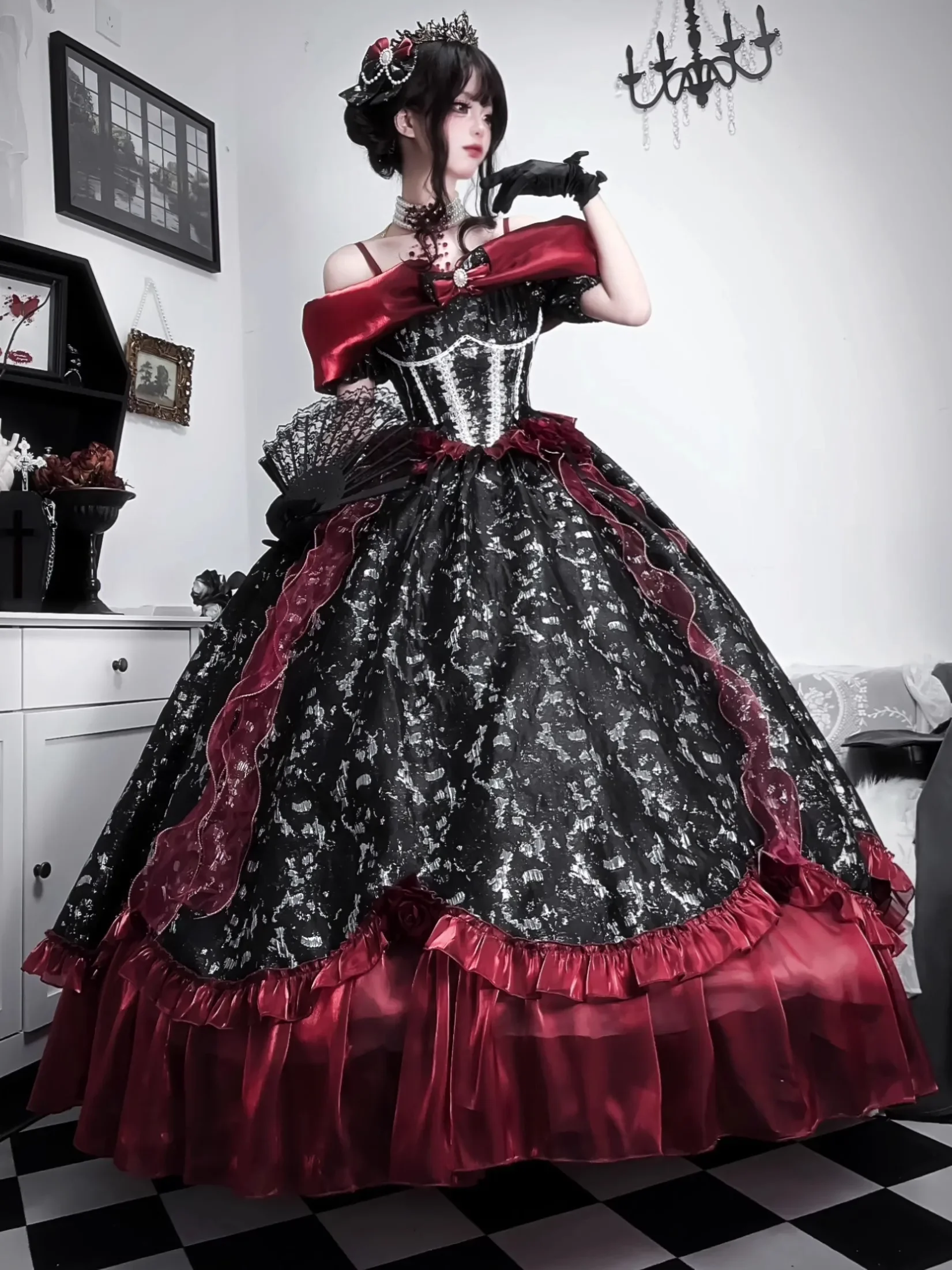 Хэллоуин косплей ло платье с длинными - Фотография_5