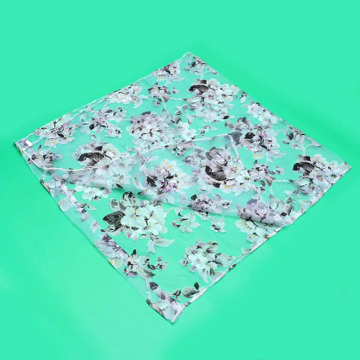 Прозрачная оконная занавеска с цветком орхидеи - Фотография_5