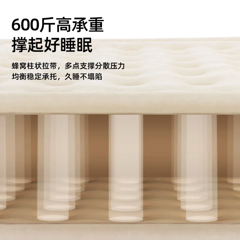 Наружный походный флокированный автоматический надувной коврик - Фотография_5