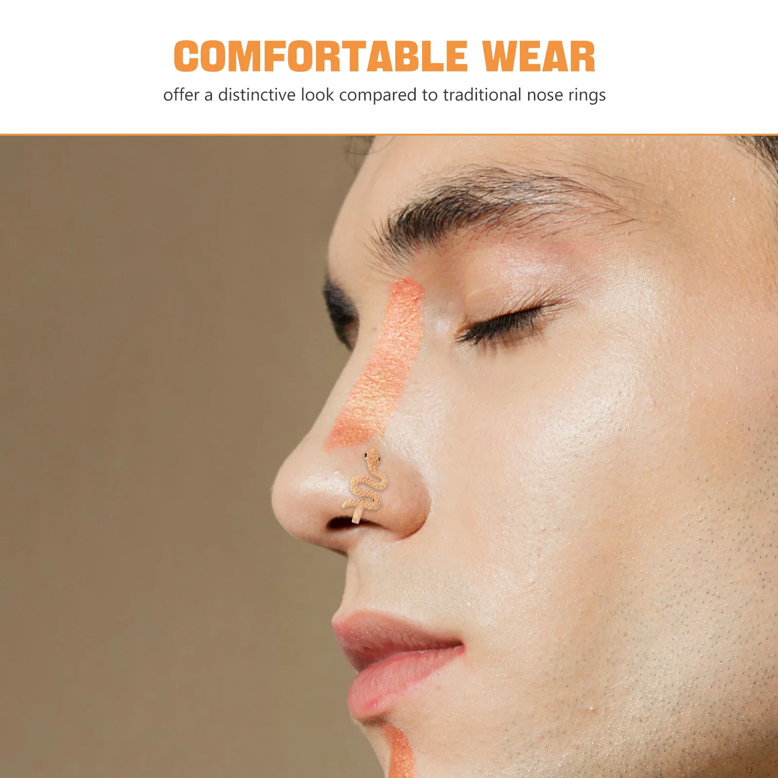 Металлическое кольцо в носу без - Фотография_5