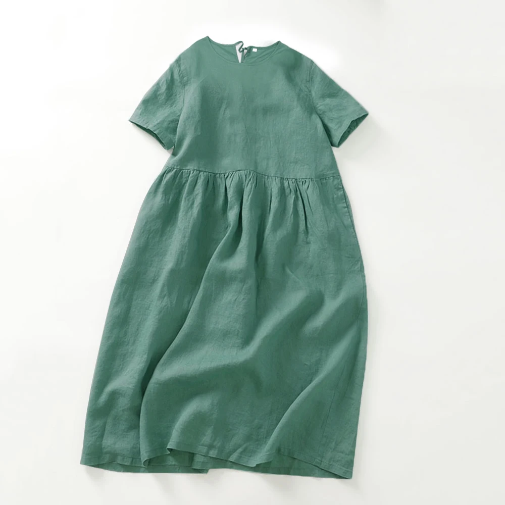 Шикарное платье из хлопка и льна - Фотография_4