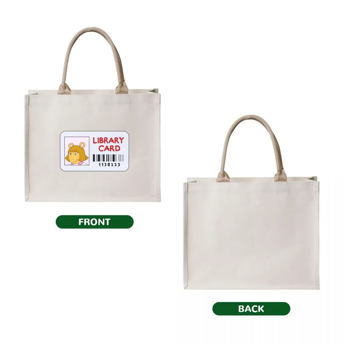 Dw library card tote bag холщовая - Фотография_2