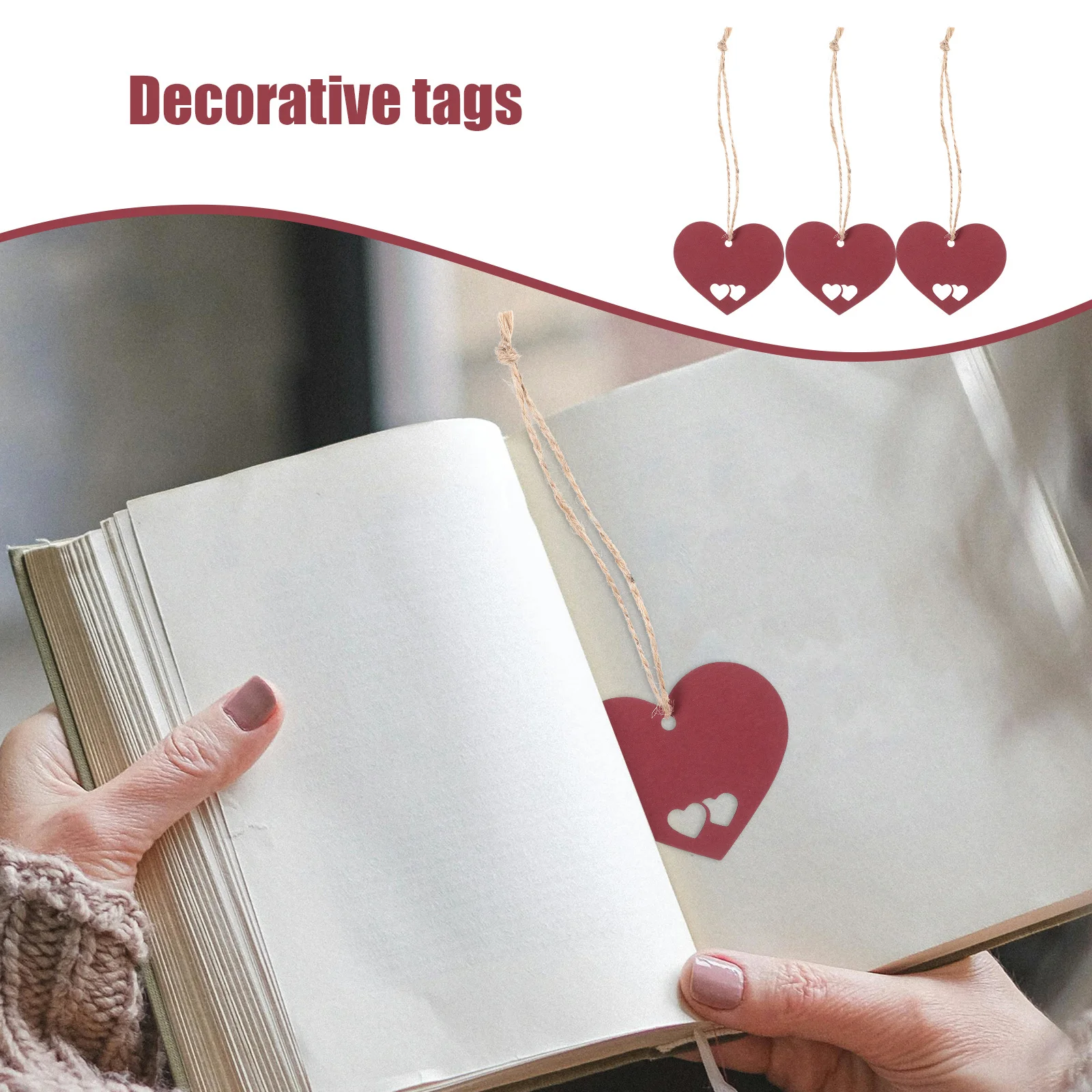 1 комплект бумажных бирки с вырезом в форме сердца - Фотография_2