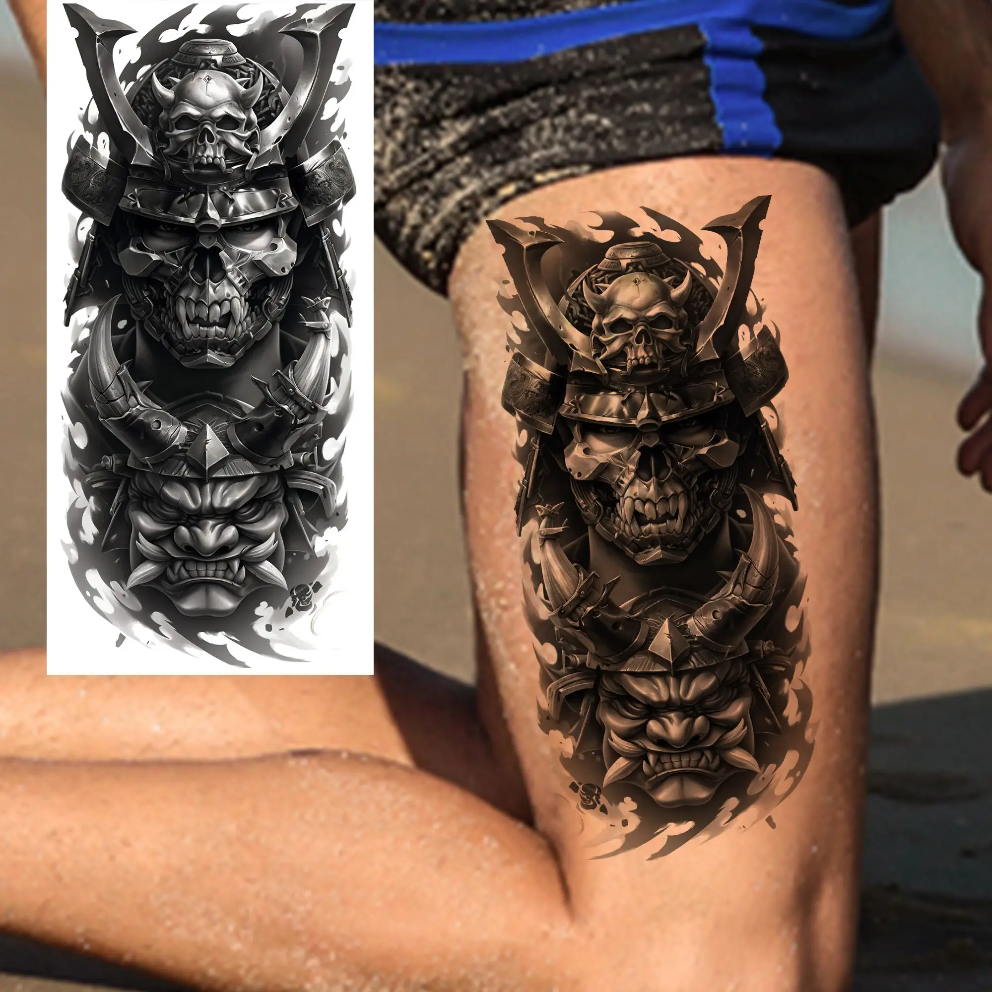 1 лист череп дракон воин с мечом - Фотография_5