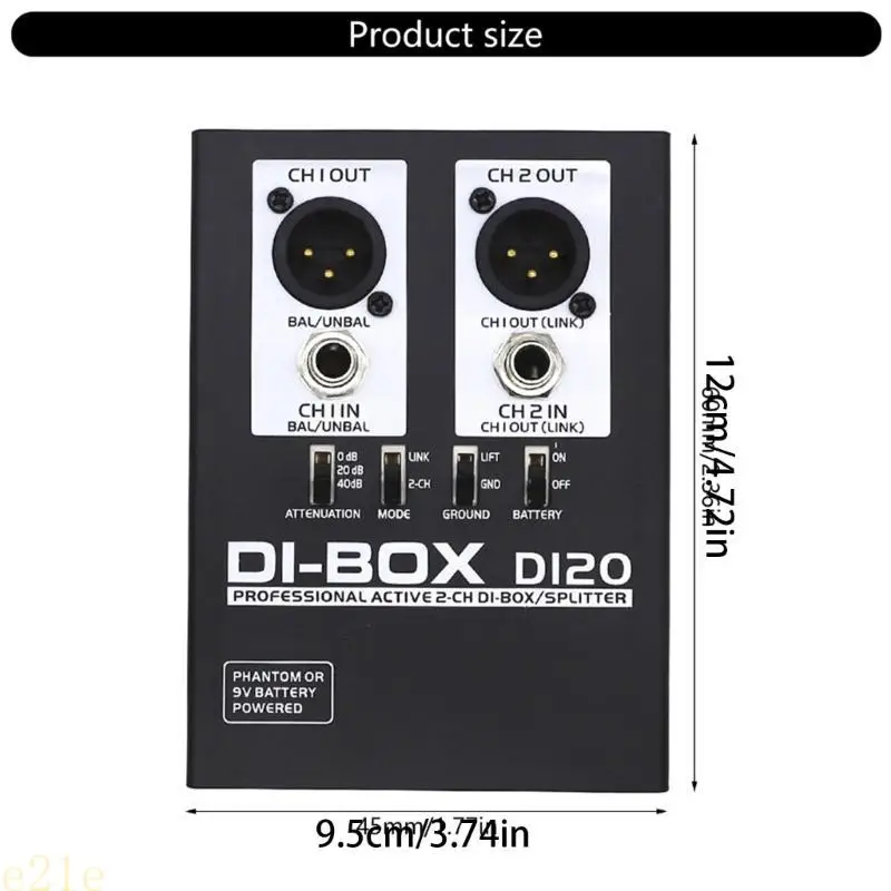 E21e 2channel active direct box