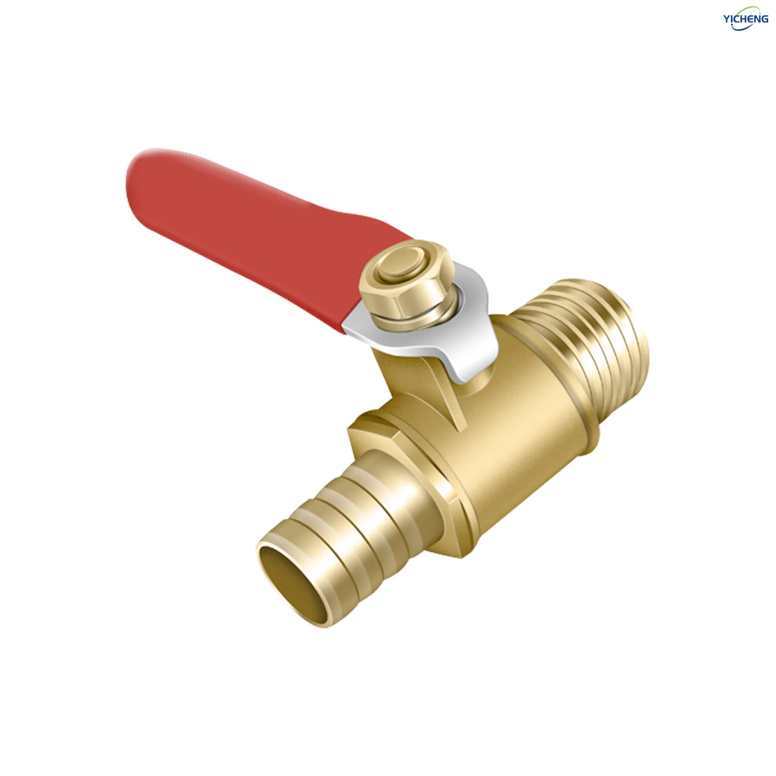 Yicheng pneumatic латунный шаровой кран с красной ручкой (упаковка из 5 шт - Фотография_6