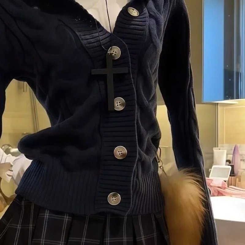 Y2k субкультура черный меховой - Фотография_5