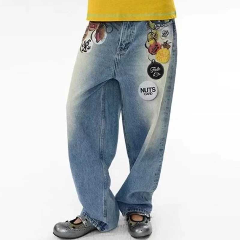 Kbq colorblock свободные джинсовые - Фотография_5