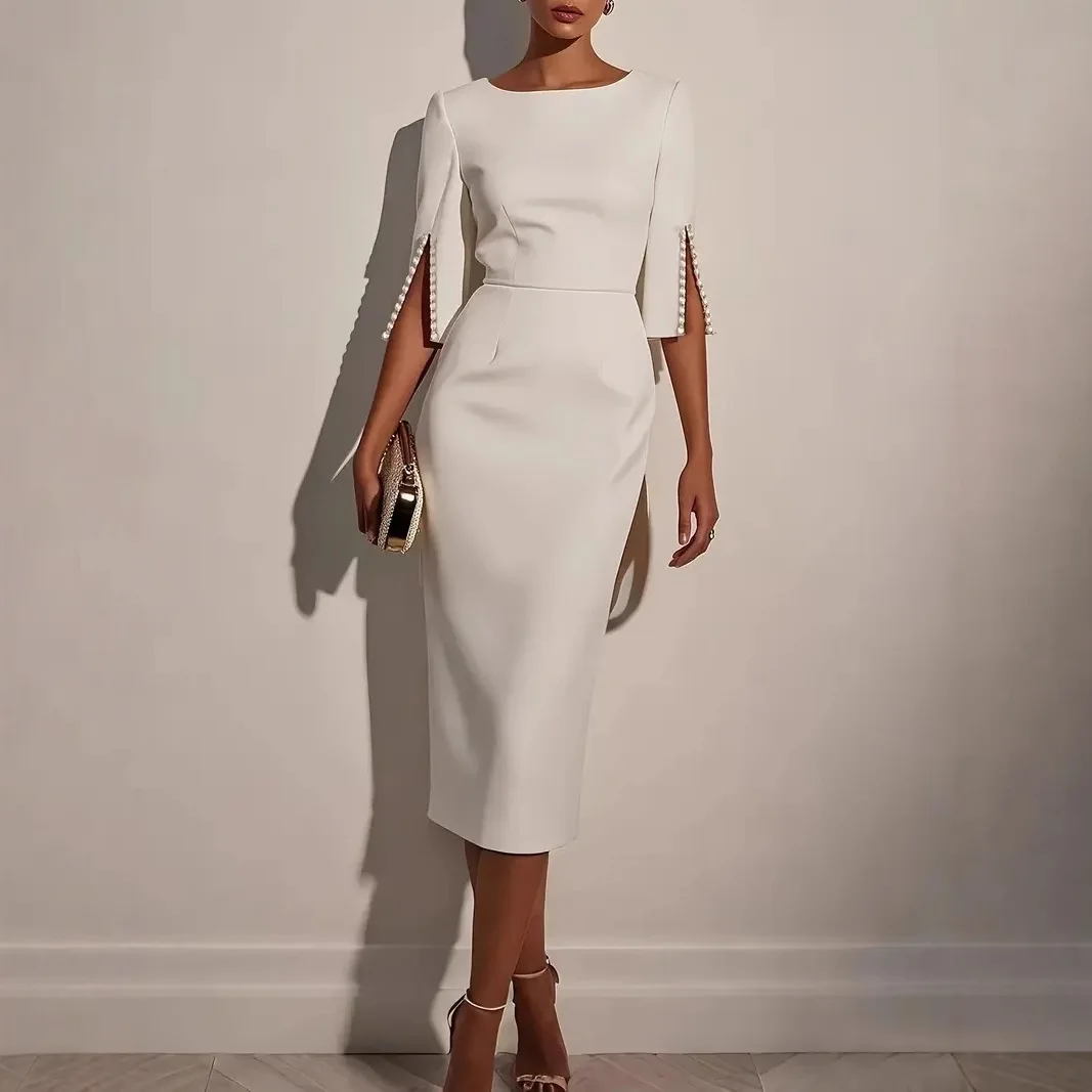 Новое однотонное женское платье - Фотография_2