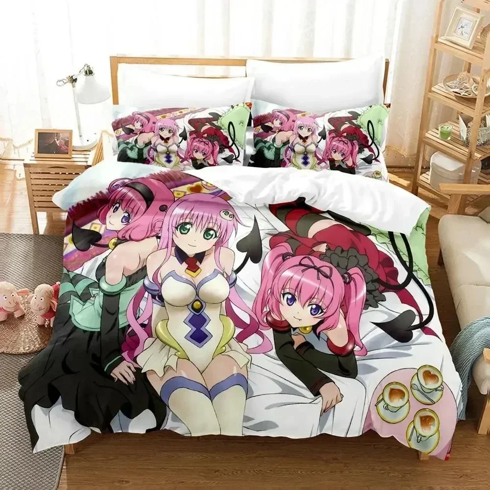 Комплект постельного белья с 3d принтом мультфильмов yami to love-ru - Фотография_5