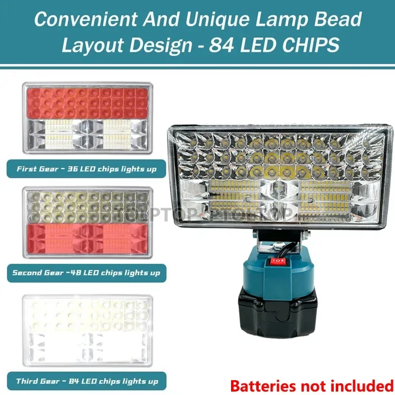 Портативный беспроводной фонарик 3/5/8 дюймов для makita18v bl1430bl1830 - Фотография_5