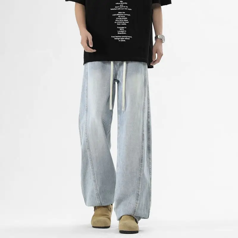 Мужские потертые джинсы большого размера на весну и осень - Фотография_2