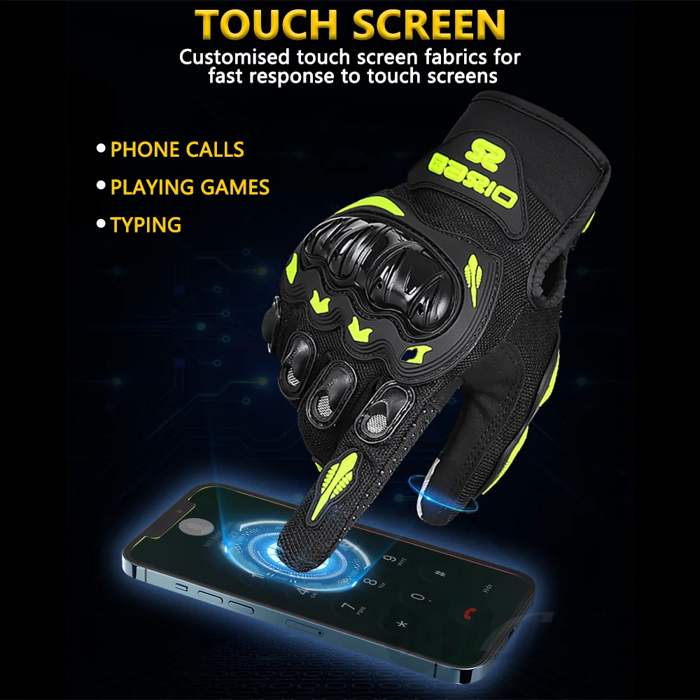 Axio летние мотоциклетные велосипедные перчатки с сенсорным экраном - Фотография_5