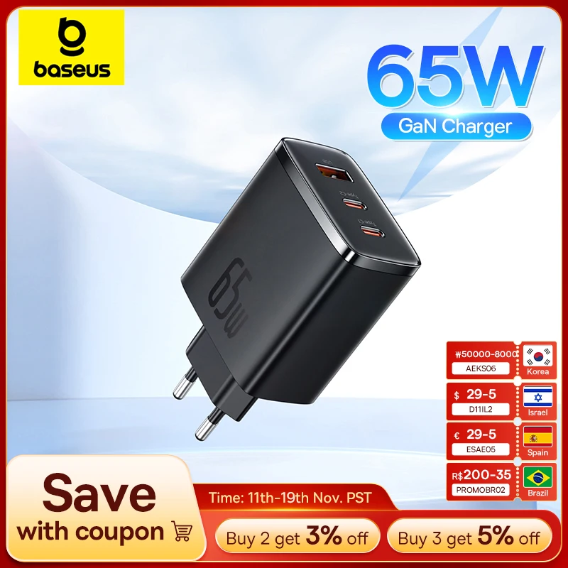 Зарядное устройство baseus 65 вт