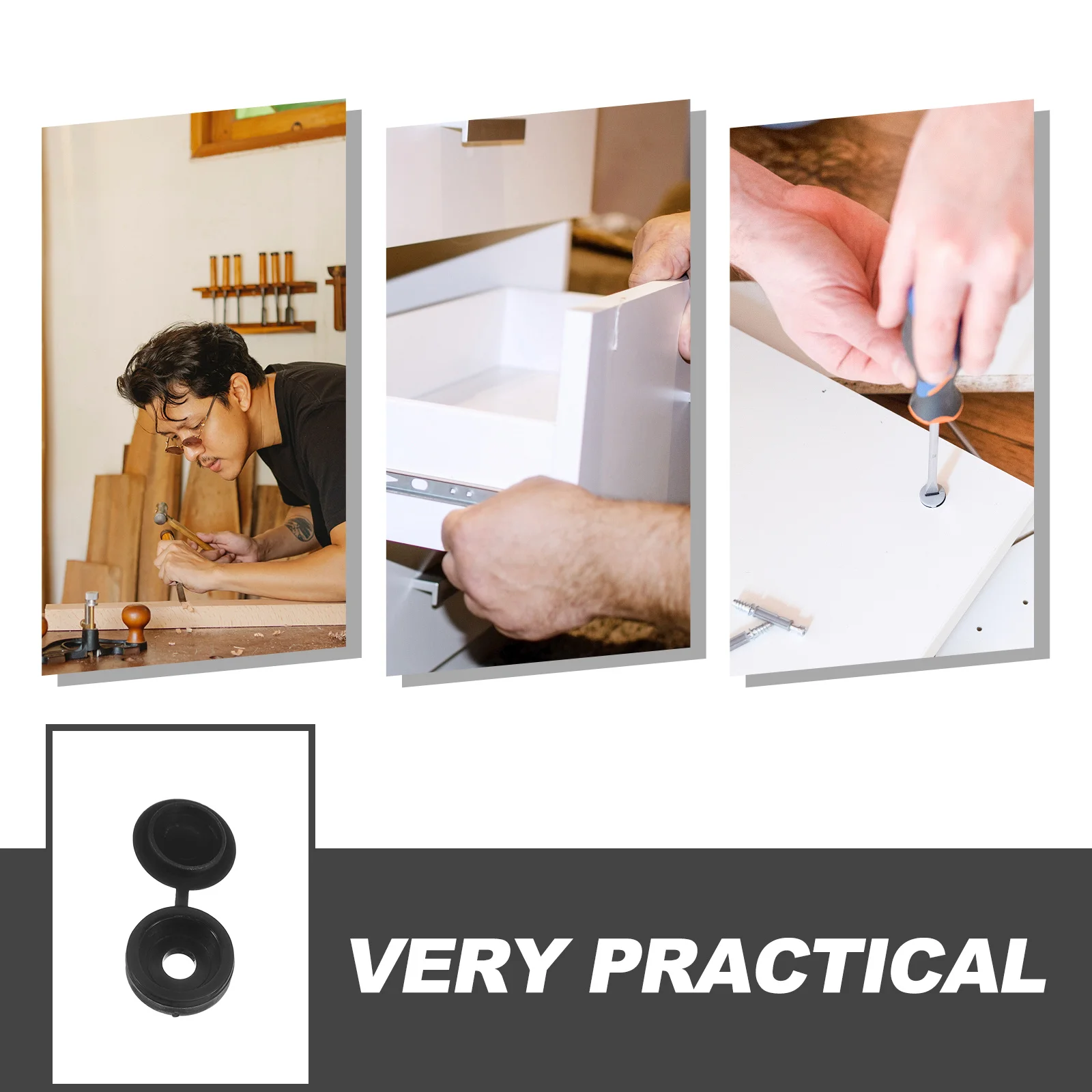 Винтовые крышки, белые пластиковые - Фотография_3