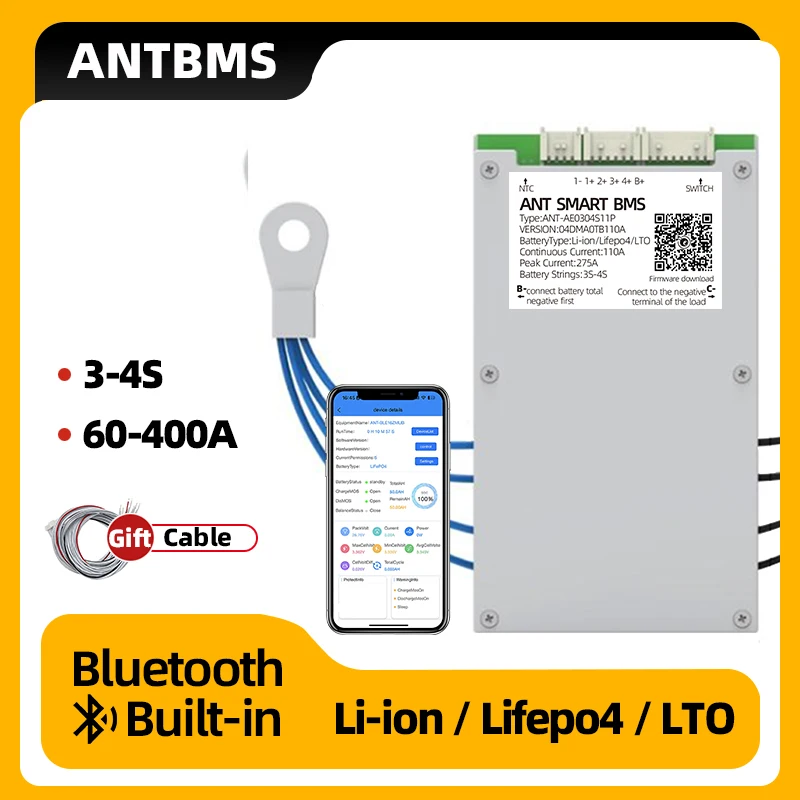 Ant bms 4s lifepo4 60a 110a 130a