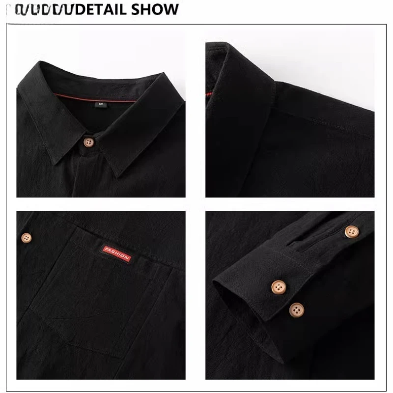 Рубашка с длинными рукавами из чистого хлопка на заказ - Фотография_6