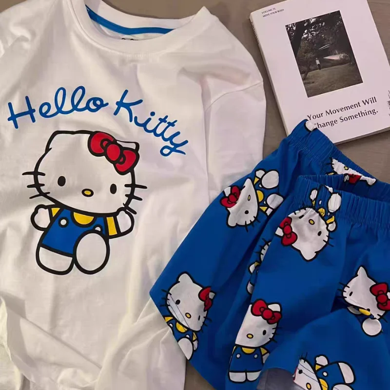 Женская пижама hello kitty с короткими рукавами