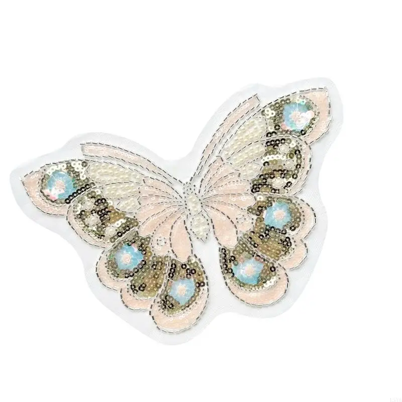 L5ya блестящая перламутровая ткань с бабочками - Фотография_4