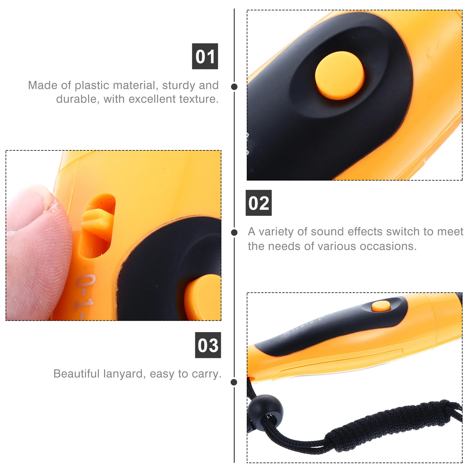 Свисток громкий прозрачный пластиковый - Фотография_2