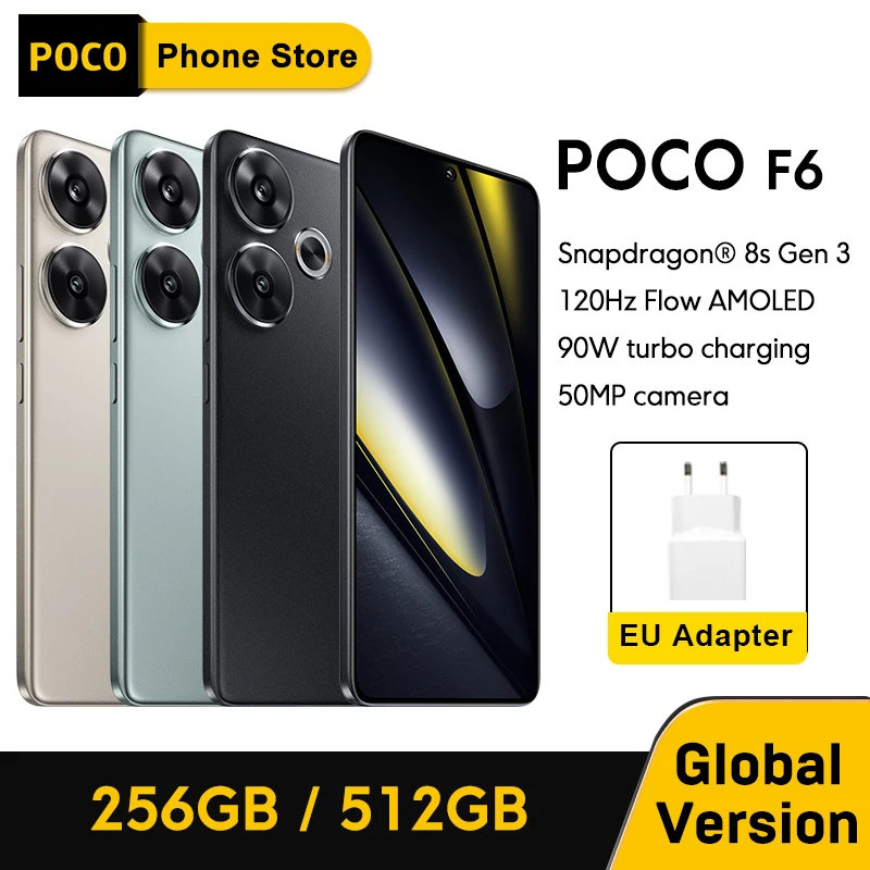 Смартфон poco f6 глобальная версия snapdragon ® турбозарядка 8s gen 3