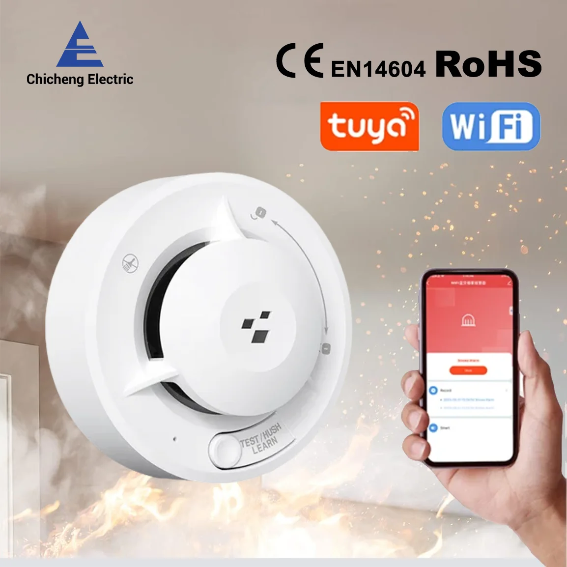 Tuya wi-fi детекторы дыма умная
